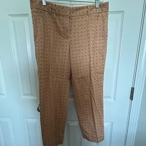 J. Crew Tan and Orange Cropped Ankle Pants